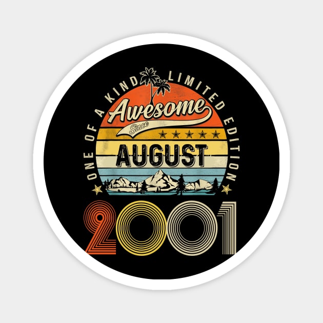 Awesome Since August 2001 Vintage 22nd Birthday Magnet by Mhoon 